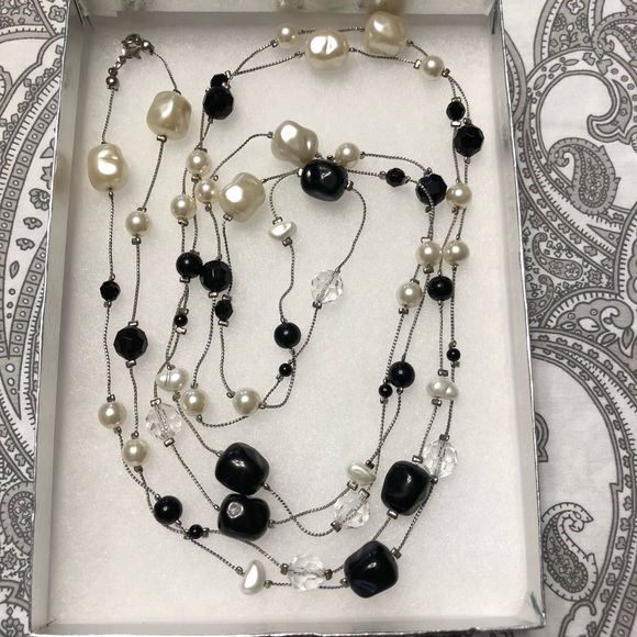 ⬇️ long beaded necklace with earrings - Picture 2 of 6